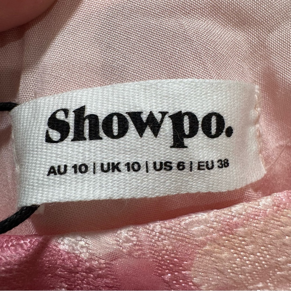 NWT Showpo. Lettie Midi Dress One Shoulder Tiered Blurred Rose Women's US 6 - Picture 11 of 15